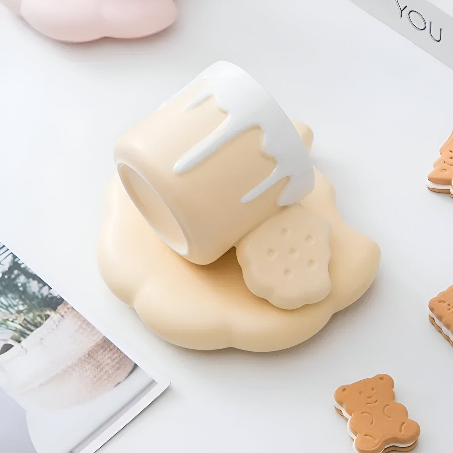 Biscuit Design Kaffeetasse mit passendem Tablett