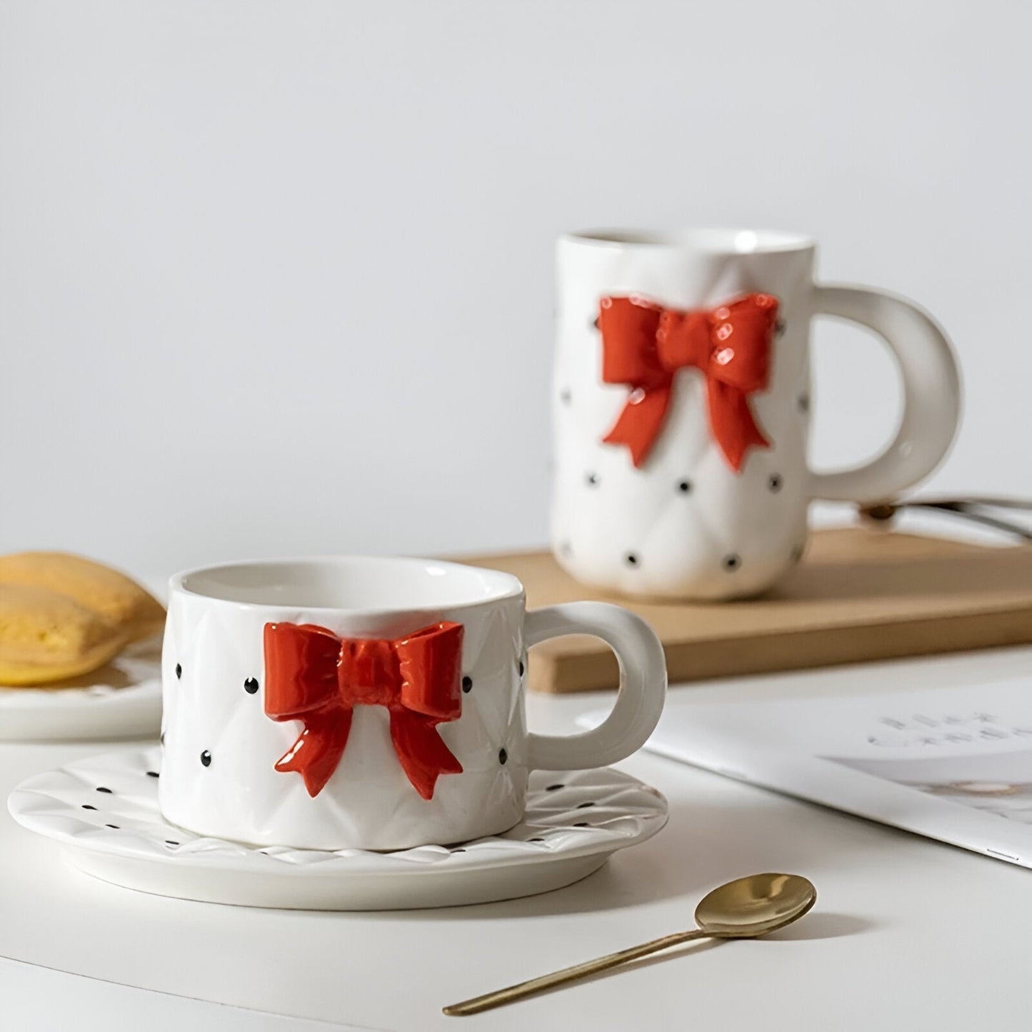 Bow Design Kaffeetasse & Unterteller Set