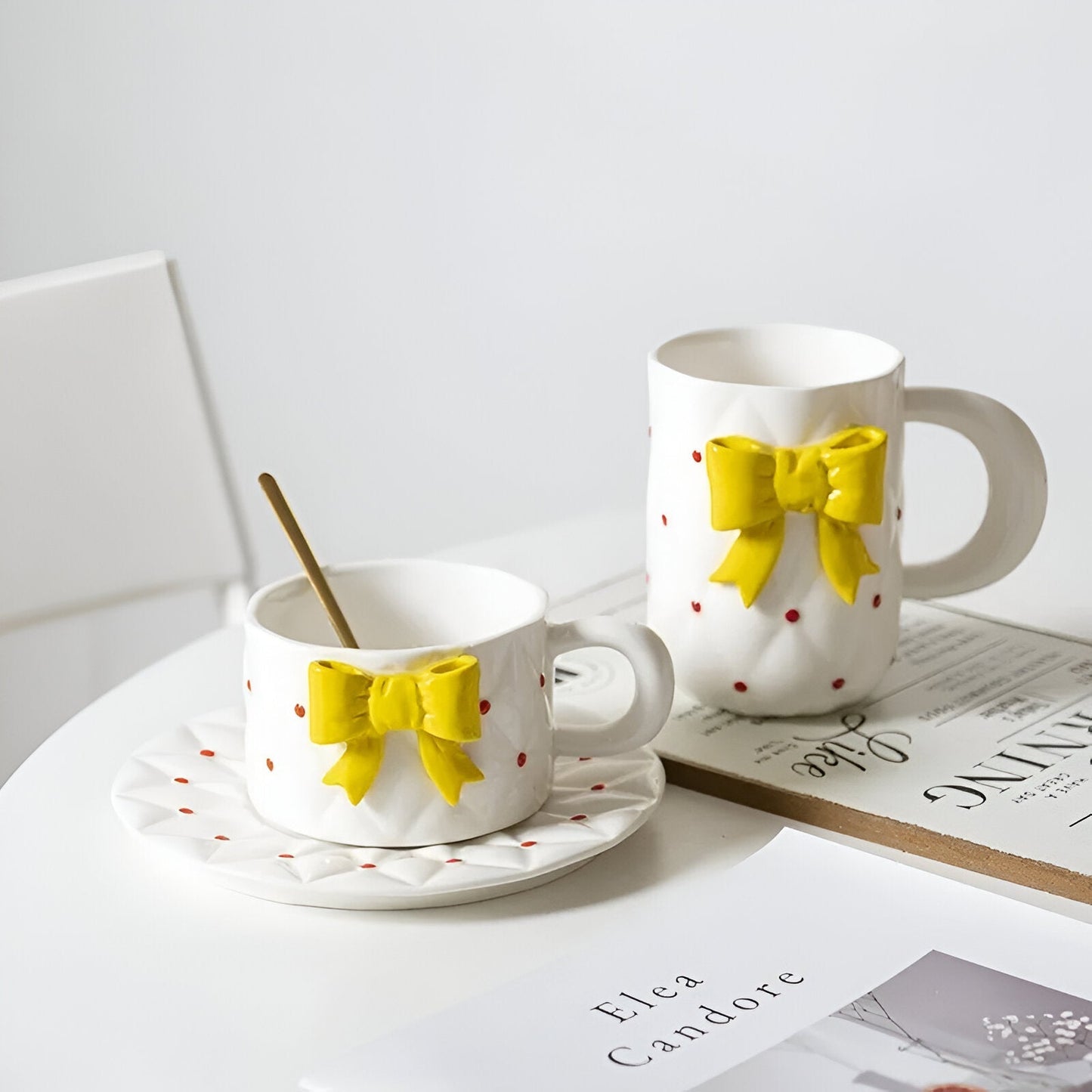 Bow Design Kaffeetasse & Unterteller Set