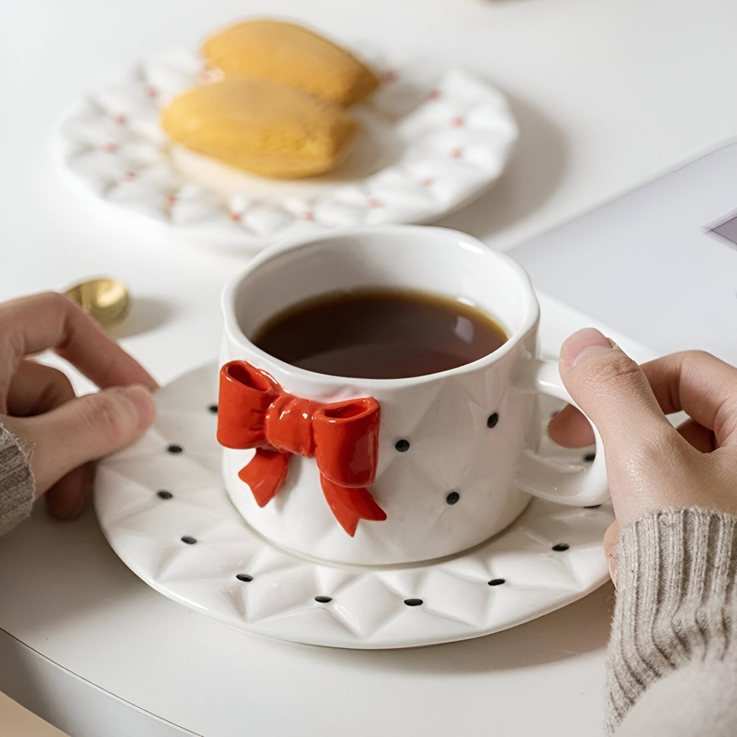 Bow Design Kaffeetasse & Unterteller Set