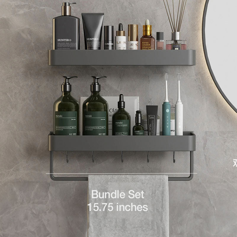 UrbanShelf – Moderne schwebende Badezimmerregale mit selbstklebender Installation und Handtuchhalter