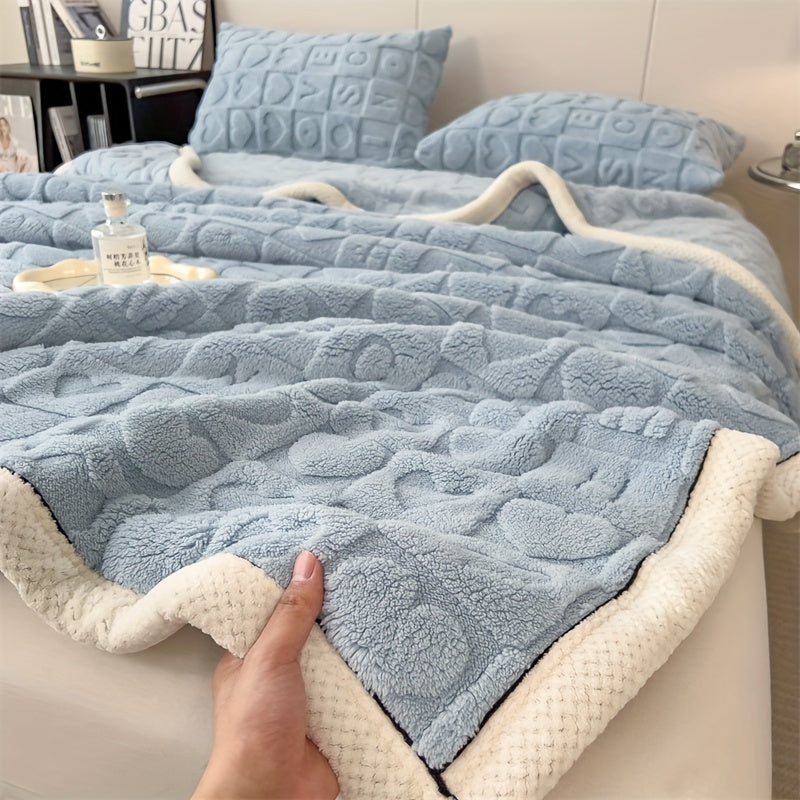 Ultra-weiche Korallen-Fleece-Decke für gemütlichen Wohn- und Büroeinstieg