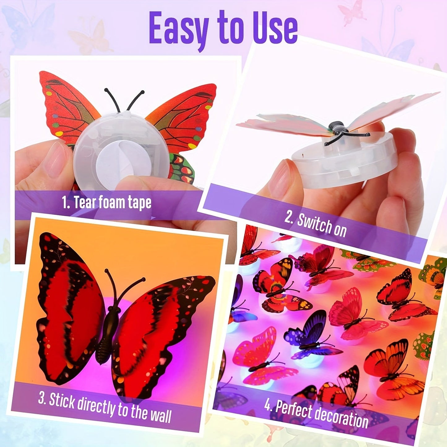 LumiFly 3D LED Lampen – Magische Schmetterlings-Stimmungsbeleuchtung