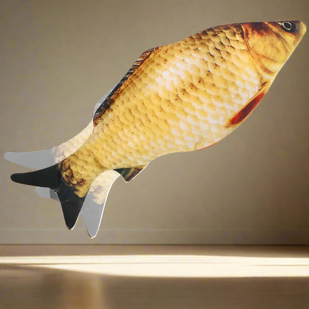 Royallure Interaktives Katzenspielzeug – USB wiederaufladbarer tanzender Fisch mit Bewegungssensor & Katzenminze