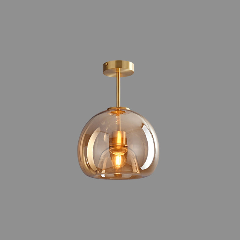 Sanna Moderne runde LED-Deckenleuchte Gold/Schwarzes Metall/Glas Schlaf-/Ess-/Wohnzimmer
