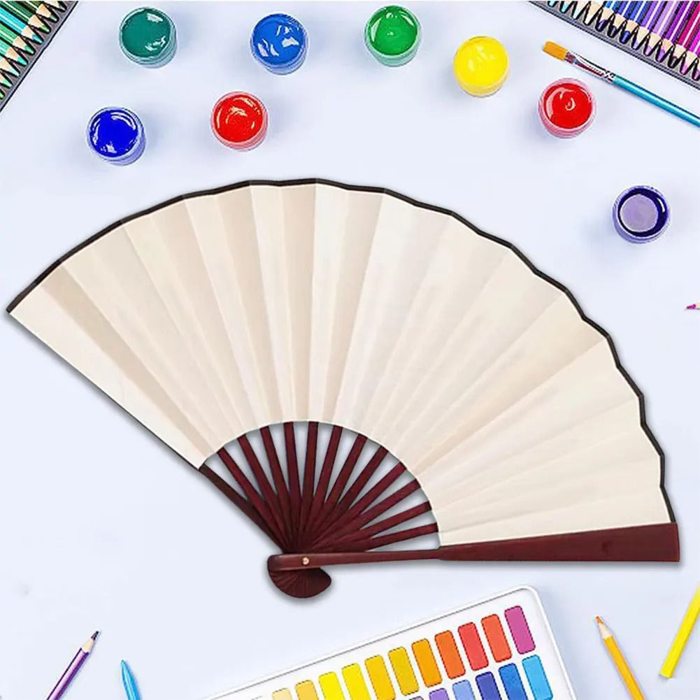 Fächer – Traditionelles Design aus Erqing-Fächerknochen – Weiß