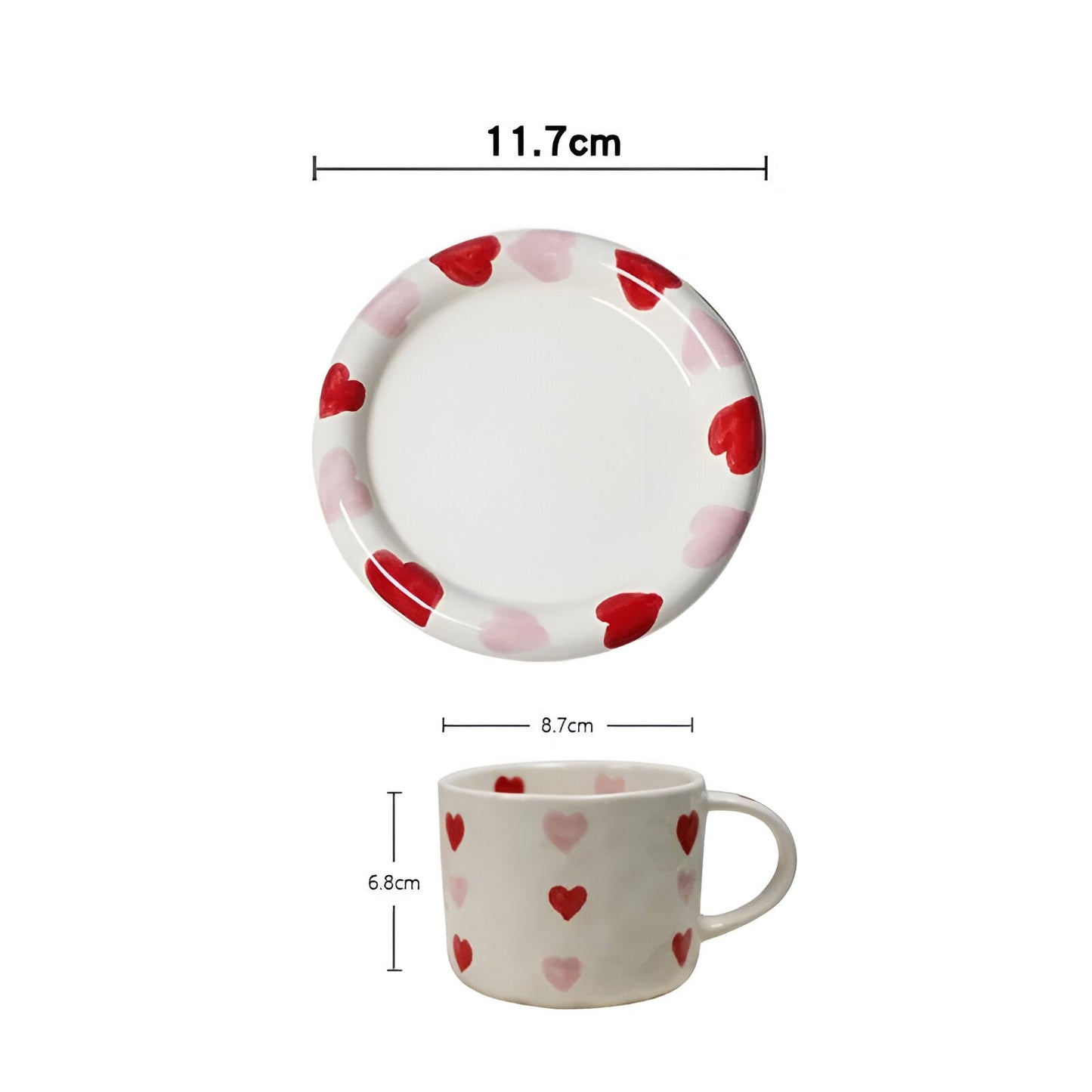 Keramik Liebe Herz Kaffeetasse