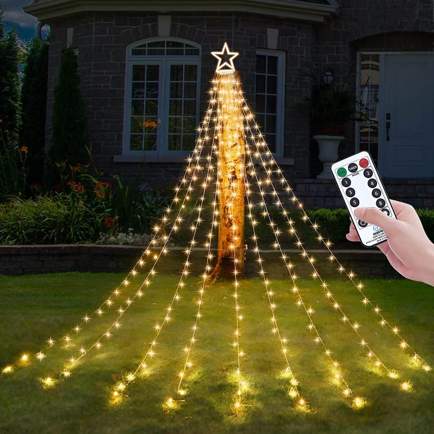 LED-Lichtshow für den Weihnachtsbaum im Freien