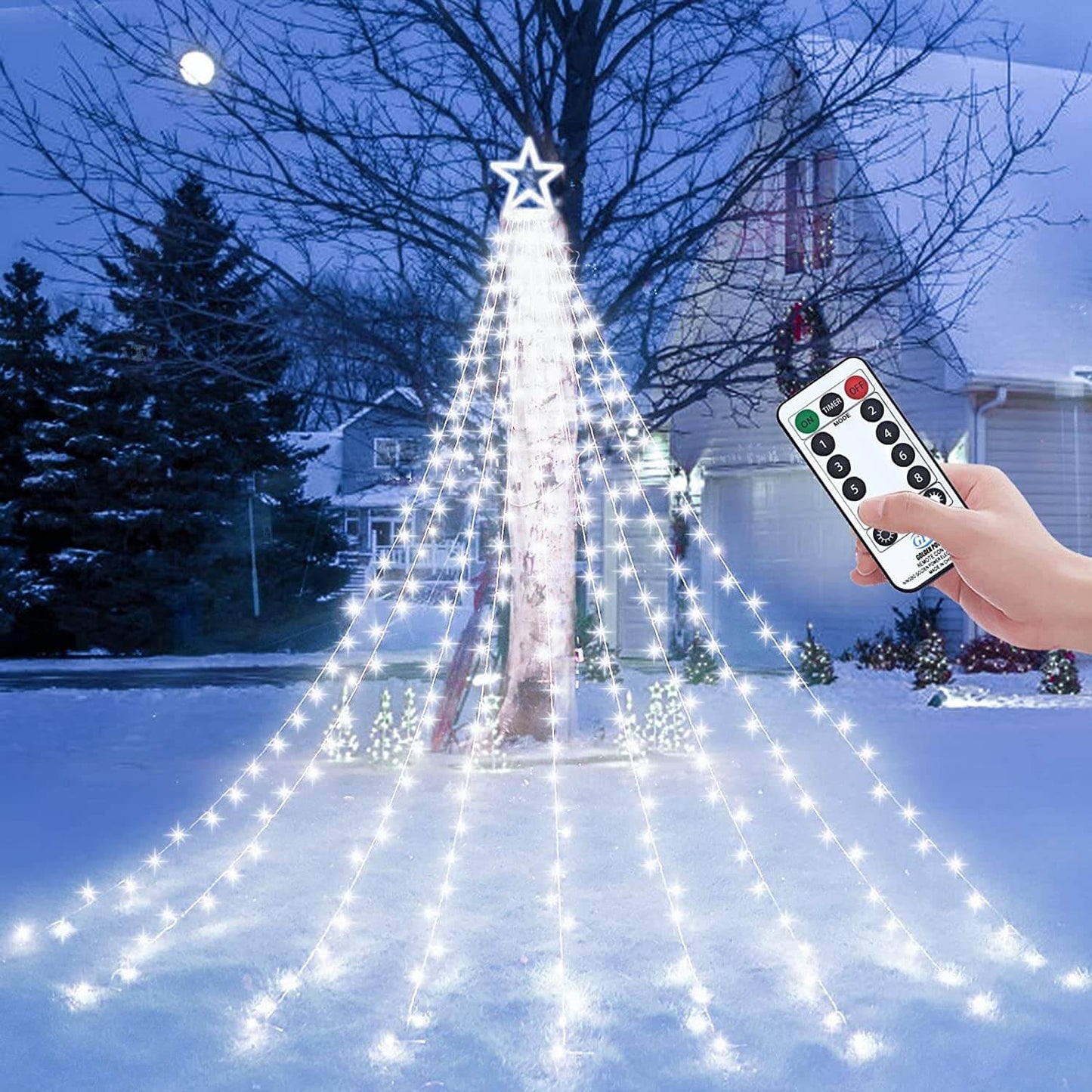 LED-Lichtshow für den Weihnachtsbaum im Freien