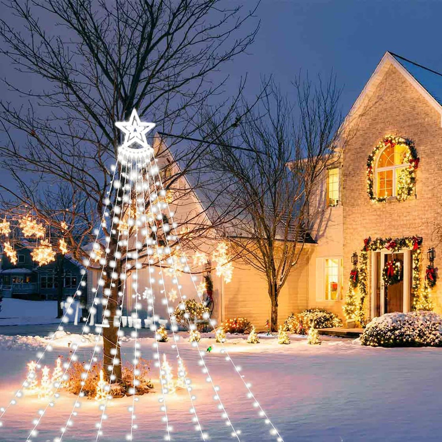 LED-Lichtshow für den Weihnachtsbaum im Freien