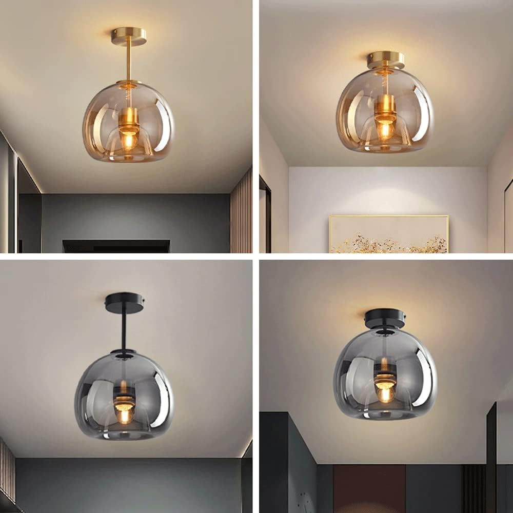 Royallure Kupferglas Semi Flush Mount Deckenleuchte - Vintage Charme & Moderne Eleganz
