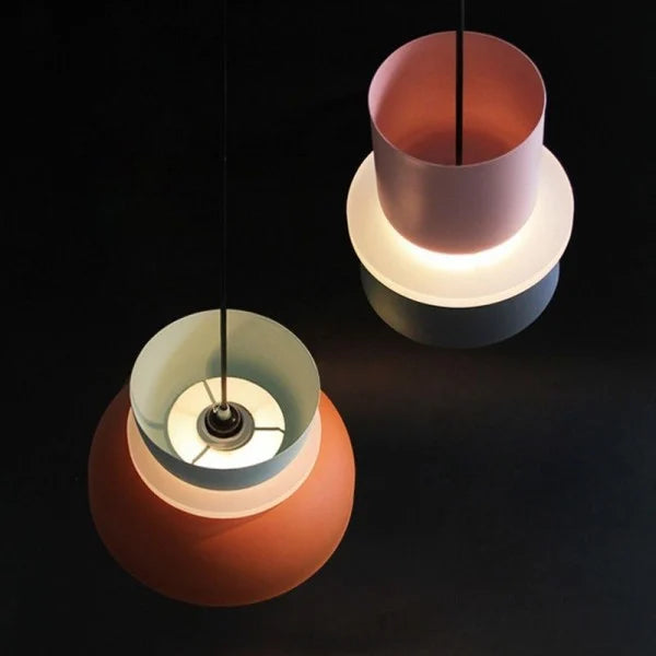 Suspension Nordic Macaron - Design Skandinavisch aus Aluminium und Acryl, Lampe E27, Ideal für Küche und Wohnzimmer