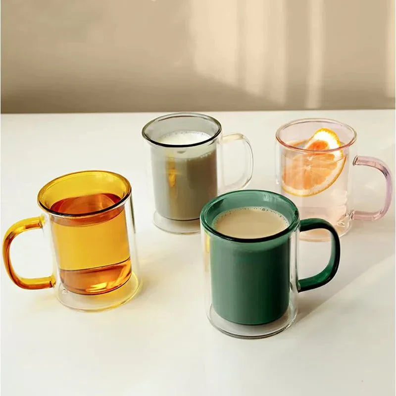 GlassÉlite – Luxus Doppelwandige Kaffeetasse mit stilvoller Isolierung für komfortables Genießen