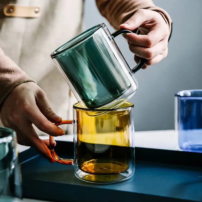 GlassÉlite – Luxus Doppelwandige Kaffeetasse mit stilvoller Isolierung für komfortables Genießen