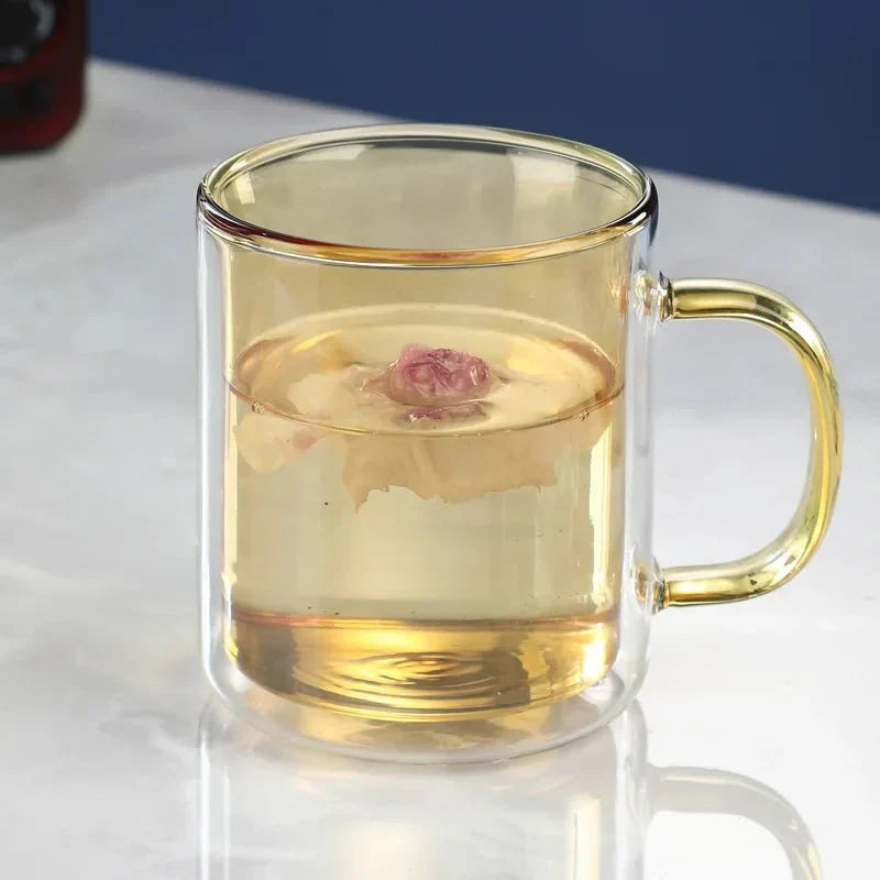 GlassÉlite – Luxus Doppelwandige Kaffeetasse mit stilvoller Isolierung für komfortables Genießen