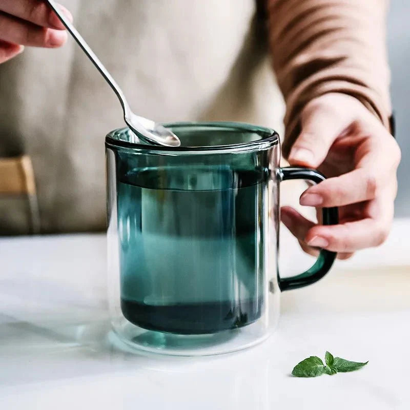 GlassÉlite – Luxus Doppelwandige Kaffeetasse mit stilvoller Isolierung für komfortables Genießen