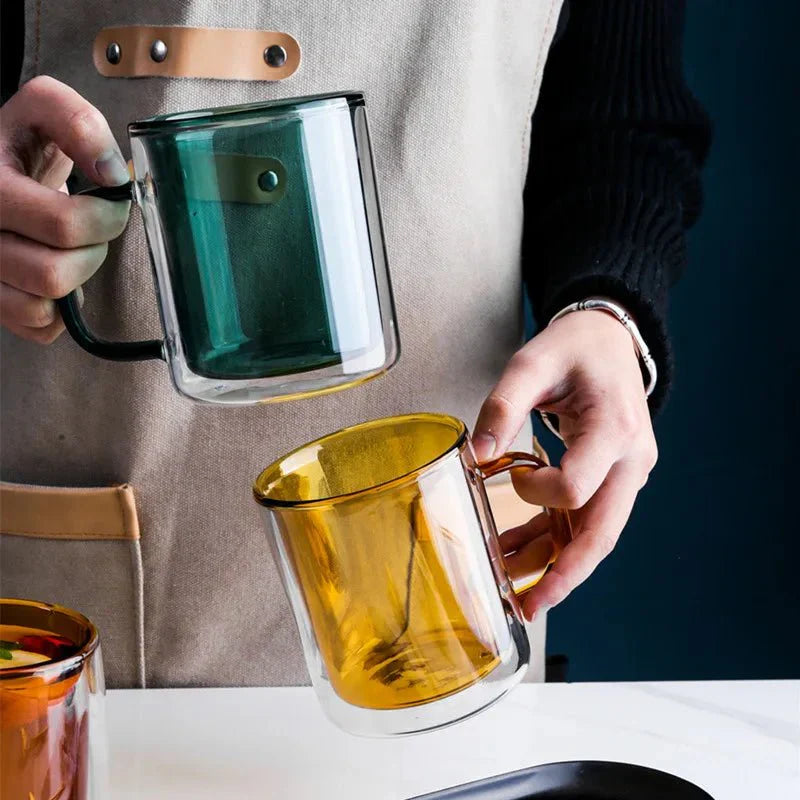 GlassÉlite – Luxus Doppelwandige Kaffeetasse mit stilvoller Isolierung für komfortables Genießen