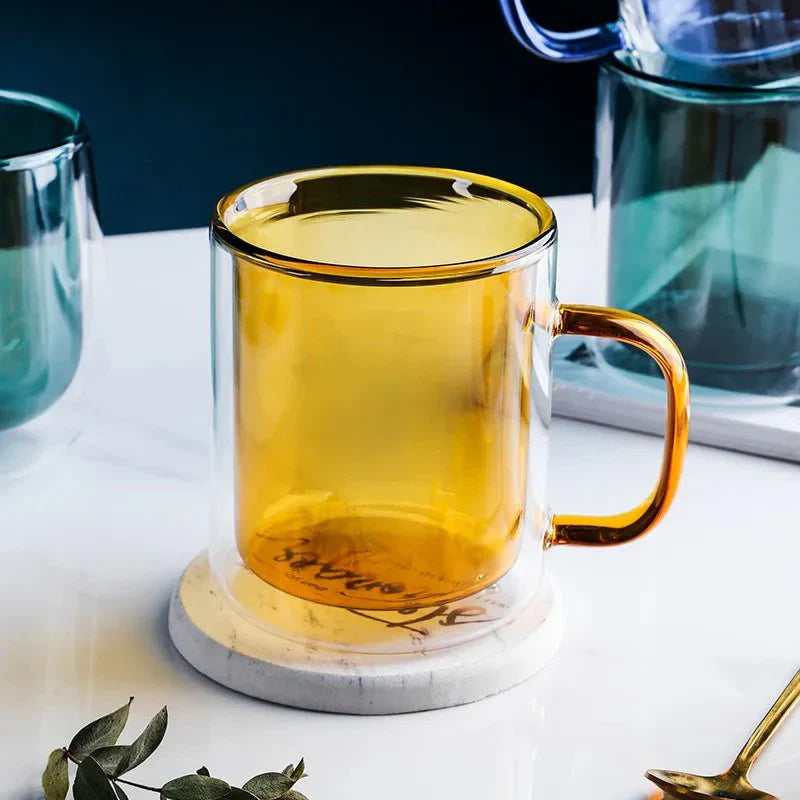 GlassÉlite – Luxus Doppelwandige Kaffeetasse mit stilvoller Isolierung für komfortables Genießen