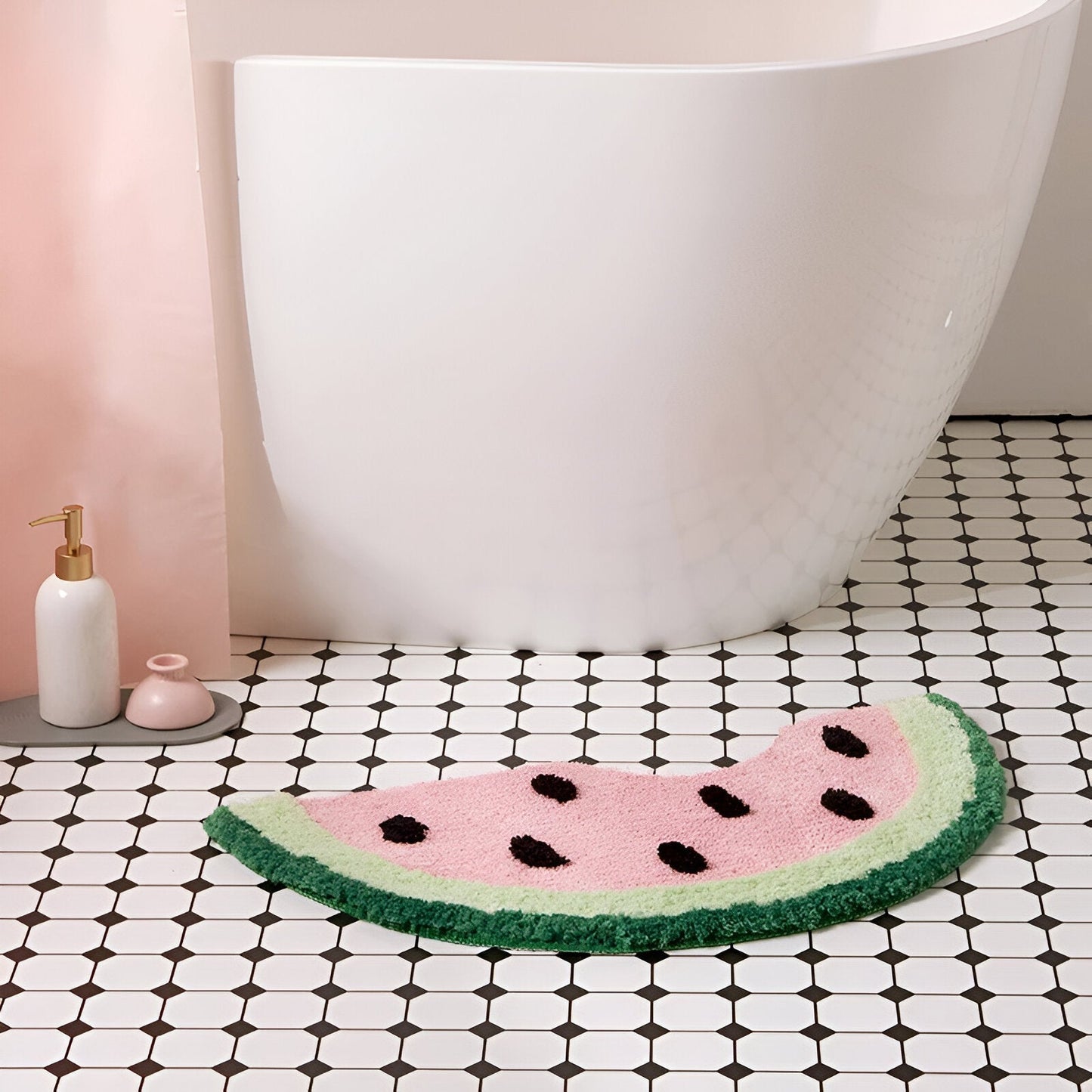 Bunte Wassermelone Badezimmermatte