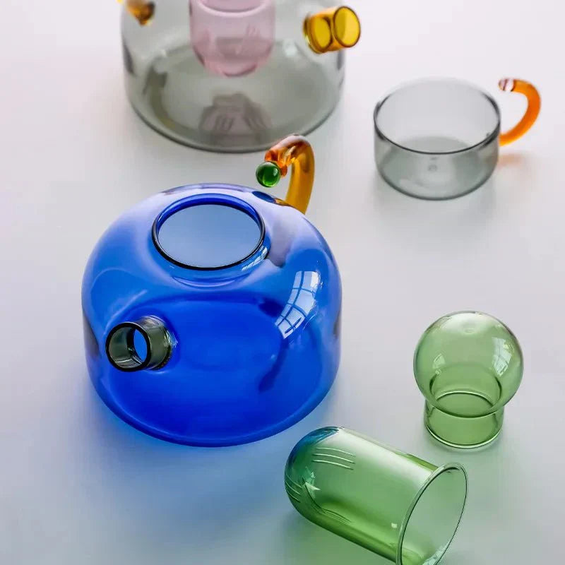 GlowHarmony – Luxus durchsichtiger Wasserkocher mit Becher Set für verfeinerten Teegenuss