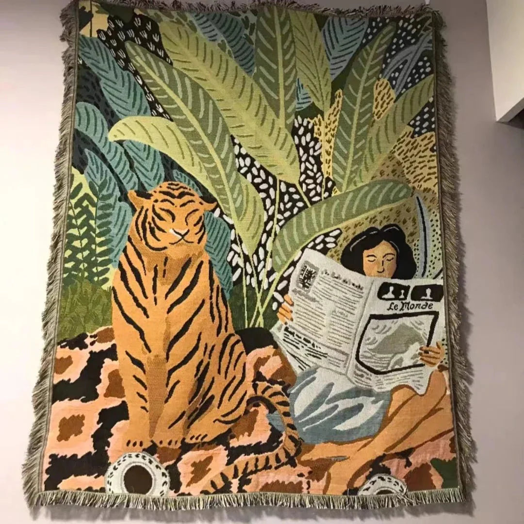 Gemütliche Cartoon Tiger Design Wurfdecke
