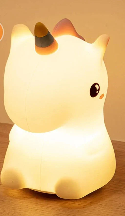 USB wiederaufladbare bunte Einhörner Tisch-Nachtlampe aus Silikon