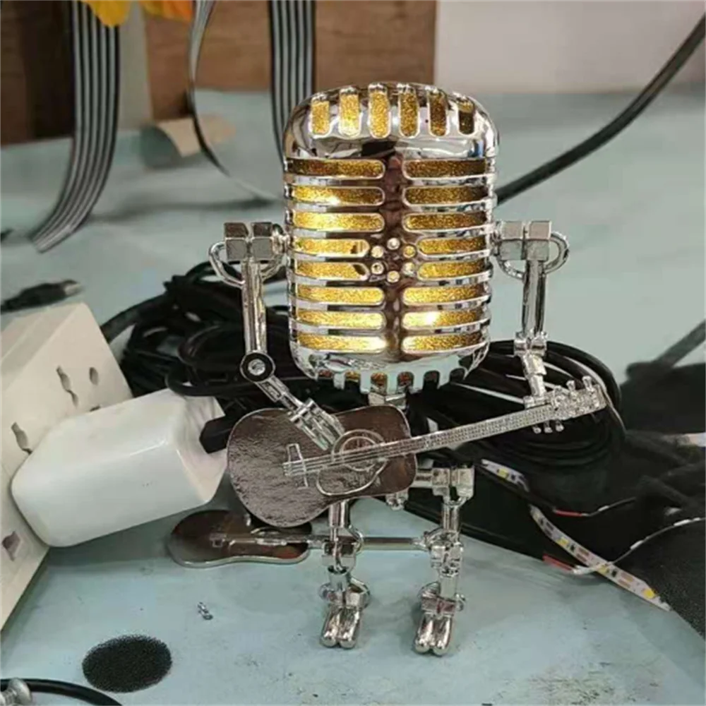 Garduru - Dimmbare Tischleuchte als Roboter mit Gitarre für Stilvolle Beleuchtung