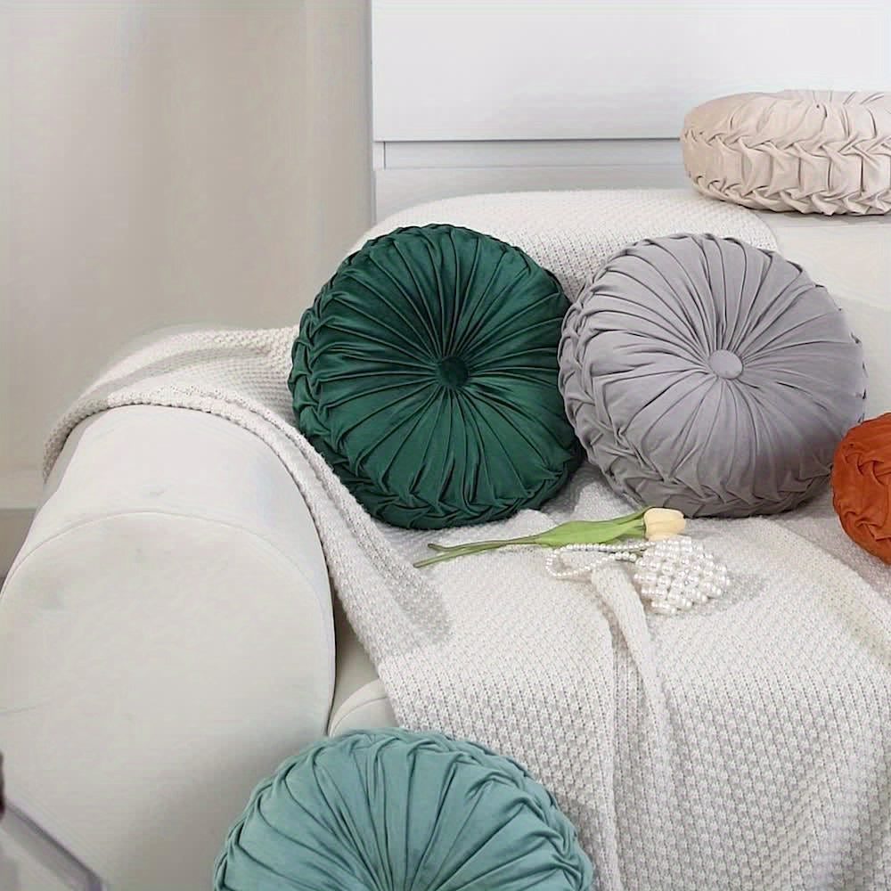 Garduru - Rundes Kissen aus weichem Velvet für Wohnzimmer und Büro