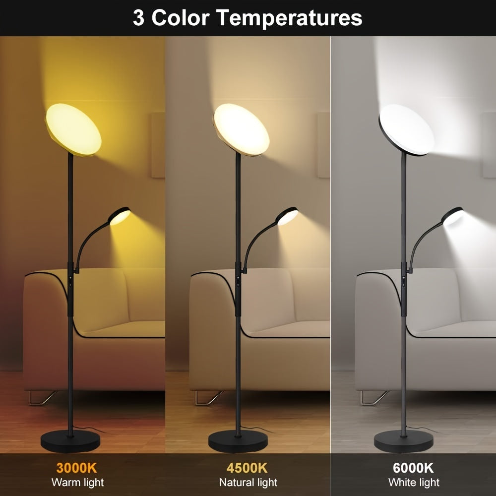 Moderne LED Stehlampe mit einstellbaren Farben & Fernbedienung - 27W helles Licht für das Wohnzimmer