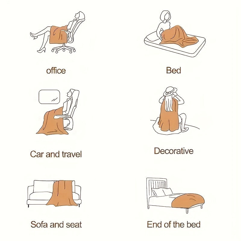Doppelseitige Faux Rabbit Fleece Decke - Weiche Warme Decke für Schlafzimmer, Sofa und Reisen - Multifunktional für Alle Jahreszeiten