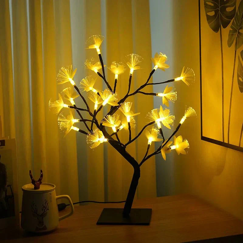 Bonsai-Lampe mit Rosen für Wohnkultur und Büroumgebungsbeleuchtung