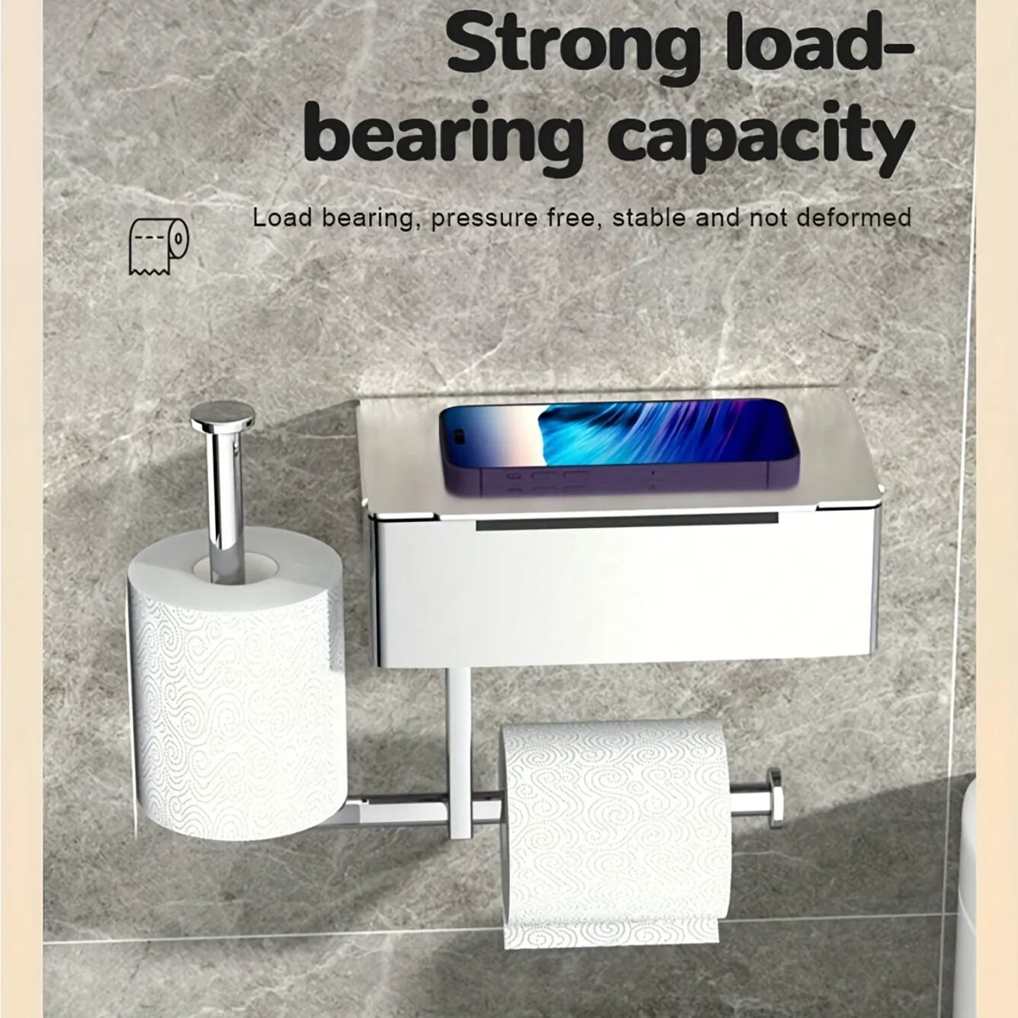 Edelstahl Badezimmer Toilettenpapierhalter mit Telefonablage
