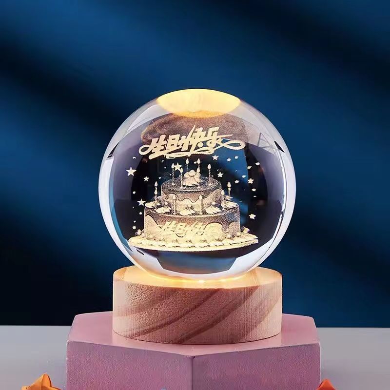 3D Kristall Nachtlicht Lampe für Dekoration - Magischer 3D Effekt