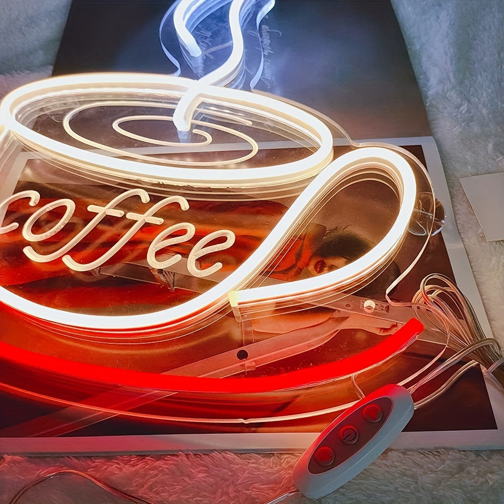LED-Neon Kaffeetassen-Wandlicht