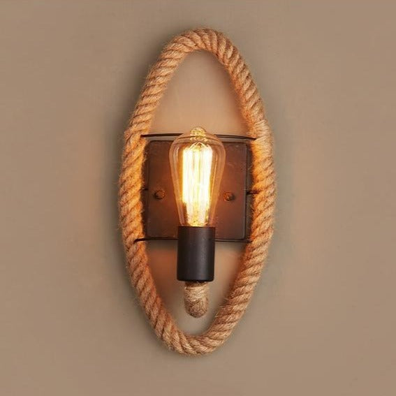 Garduru - Vintage Wandlampe aus Seil und Metall für rustikales Flair