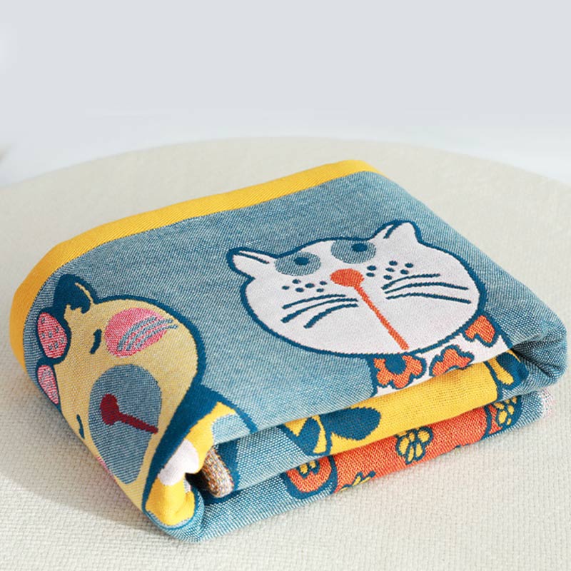 Garduru Cat Baumwoll-Badetuch Babydecke