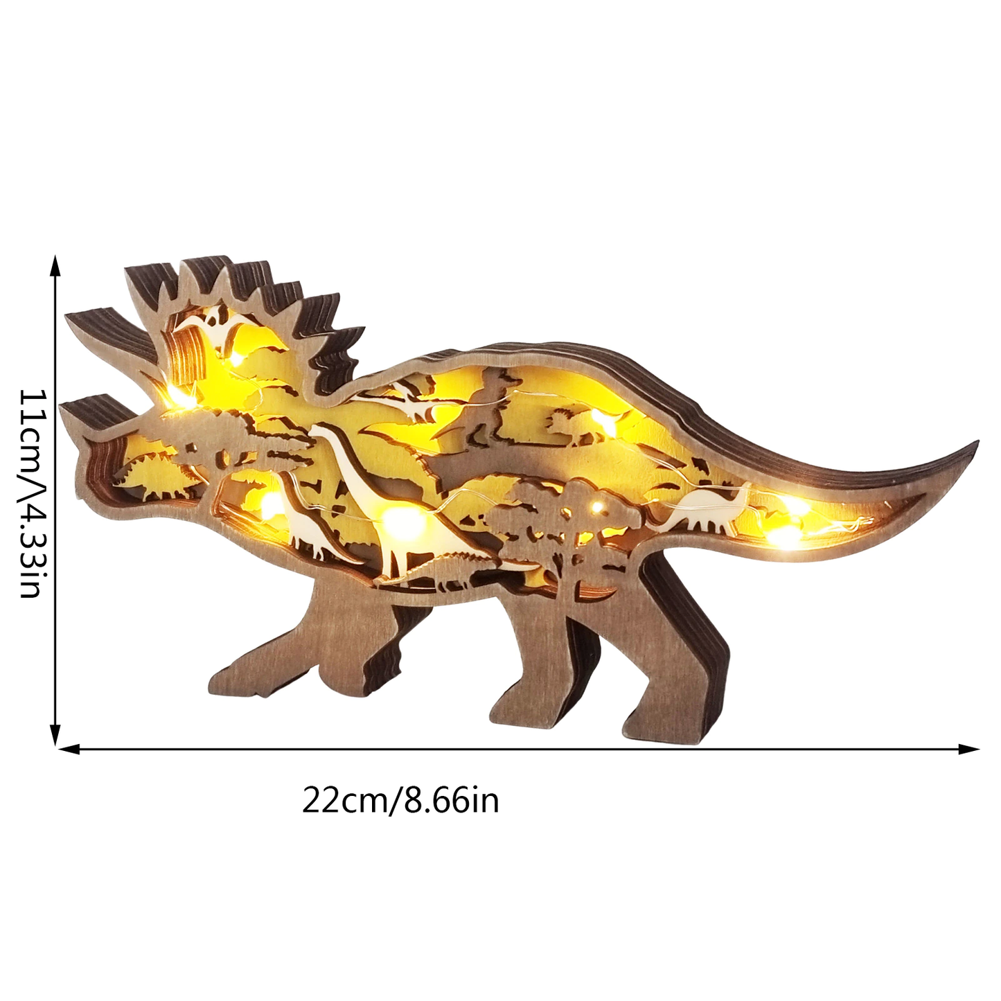 3D Holz geschnitzte Dinosaurierornamente