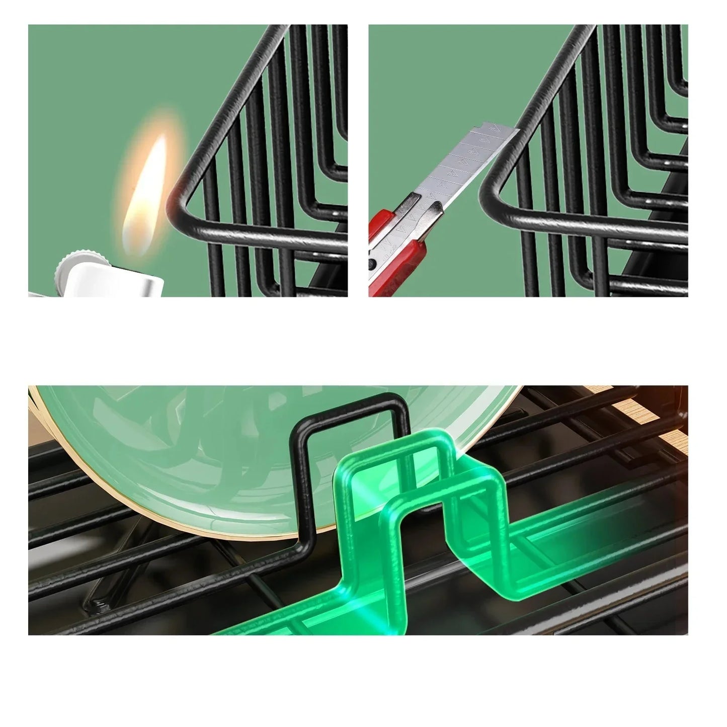 KitoDry - Kompakter Geschirrabtropfständer mit Besteckhalter