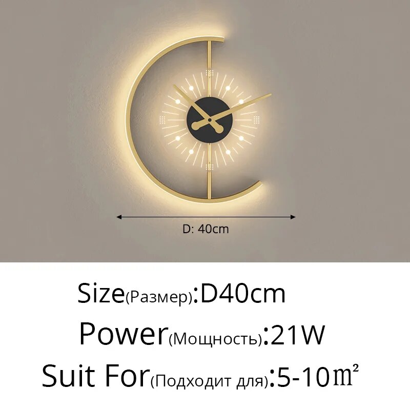 Garduru | Moderne LED-Wandleuchte mit Uhr | Stilvolle Beleuchtung