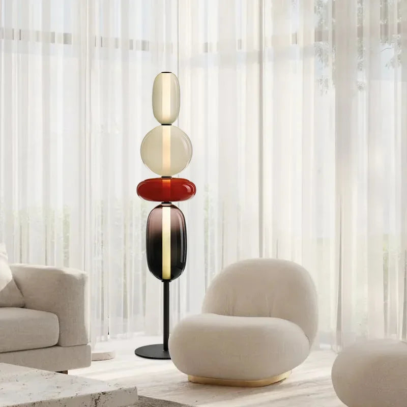 Bunte Glas-Stehlampe für Wohnzimmer, Büro oder Schlafzimmer Dekor