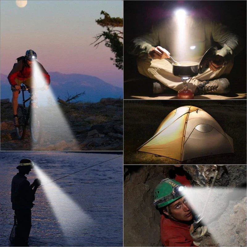 Kopflampe | Wiederaufladbare wasserdichte zoomfähige LED-Kopflampe