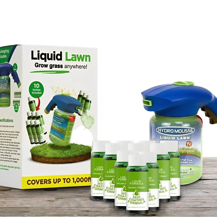 Liquid Lawn Hydro Mousse Spray Auf Grassamen