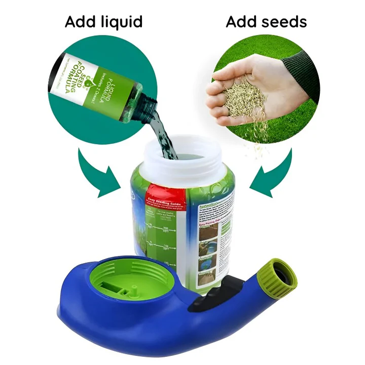 Liquid Lawn Hydro Mousse Spray Auf Grassamen