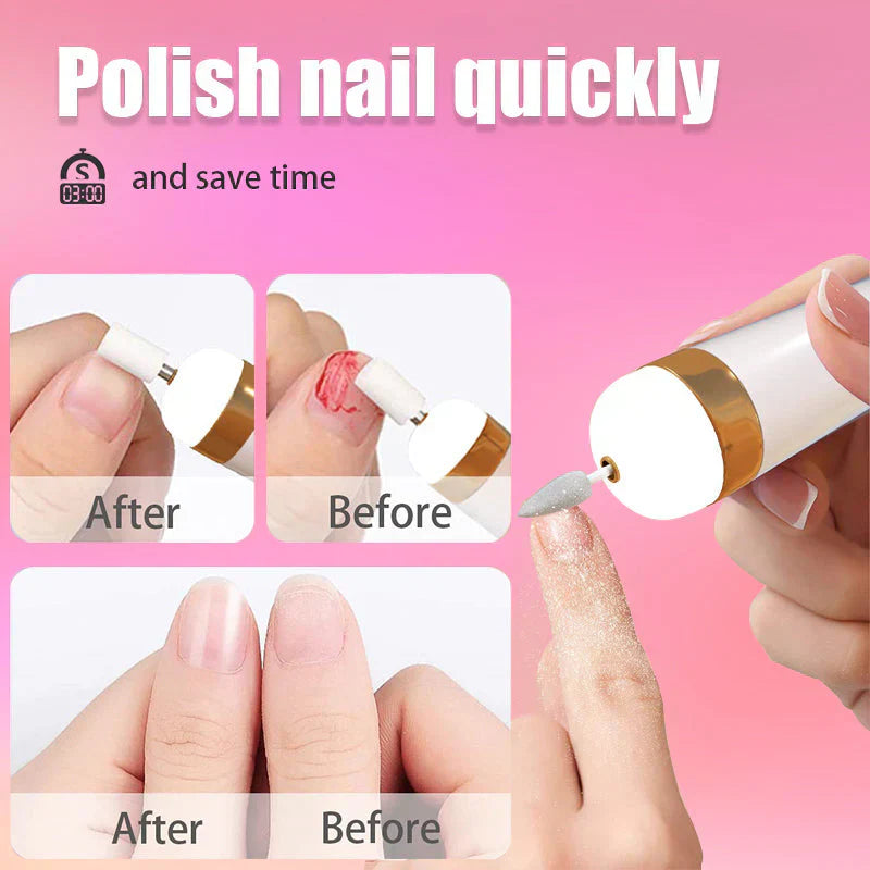 5-in-1 Wiederaufladbare Elektrische Nagelfeile – Tragbares Maniküre- & Pediküre-Werkzeug mit LED-Licht