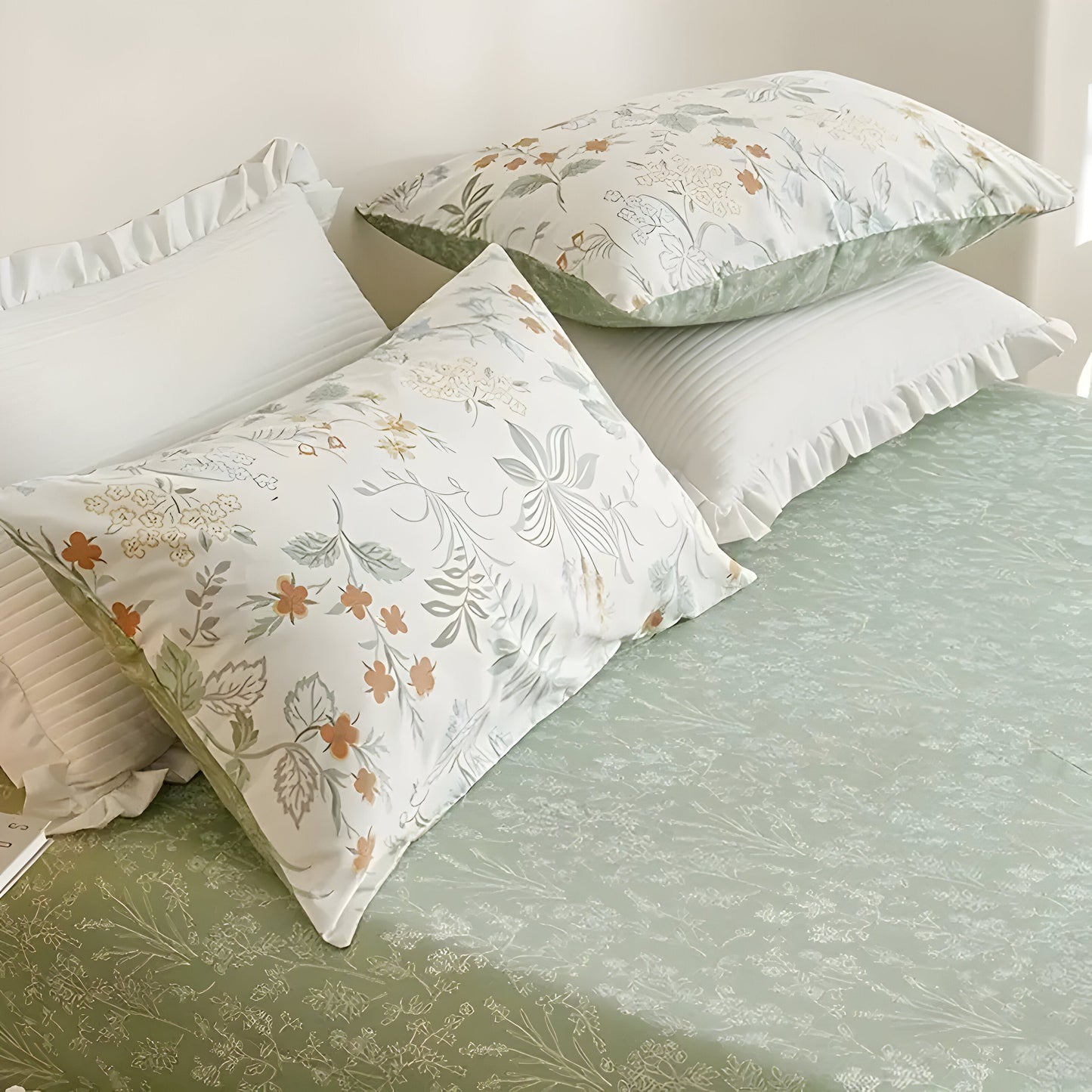 Garduru Bettdecken-Set - 3-teiliger Floral-Bettdeckenbezug