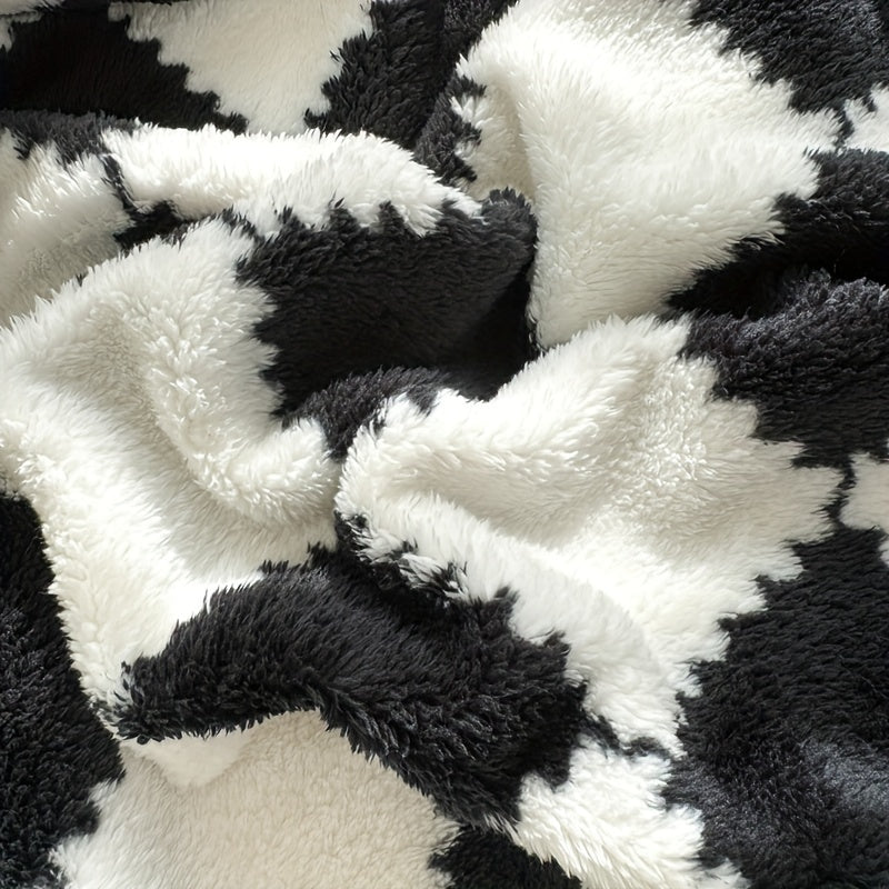 Garduru Flanell Plaid Decke – Rot/Weiß oder Schwarz/Weiß, Waschbar