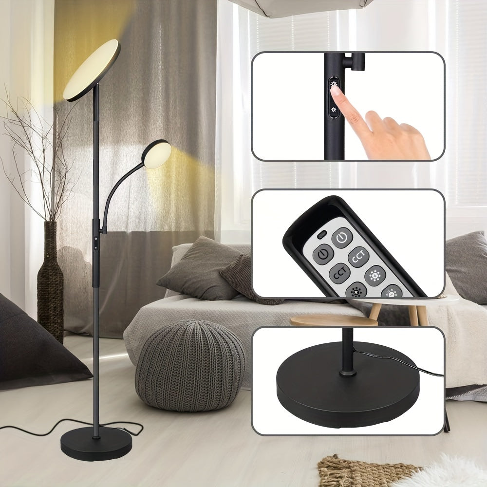 Moderne LED Stehlampe mit einstellbaren Farben & Fernbedienung - 27W helles Licht für das Wohnzimmer
