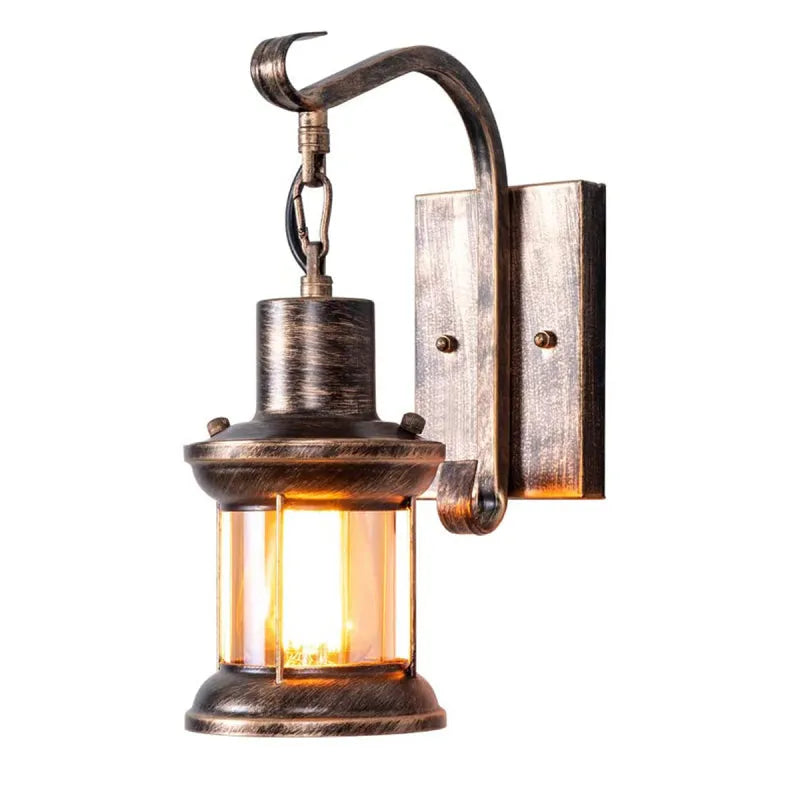 Wandleuchte mit vintage Glas-Schirm Design