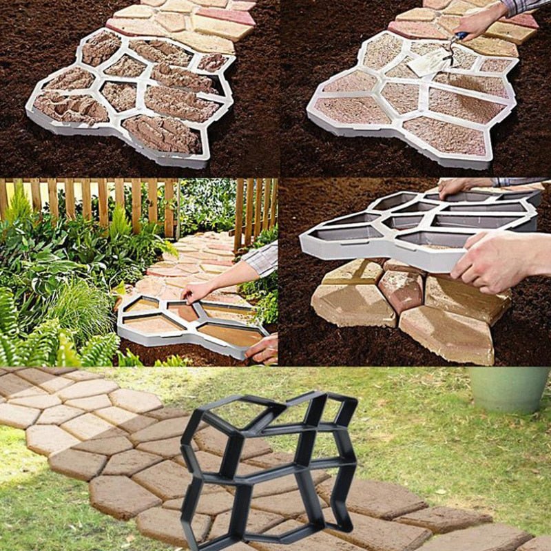 Royallure Gartenweg Betonform – Wiederverwendbare dekorative Pflasterform für einfache DIY-Wege