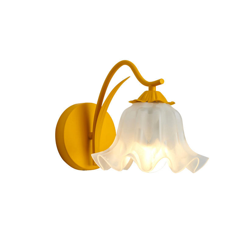 Wandlampe Gartenblumen Retro Französisch - Elegante Wandapplique aus Metall und Acryl